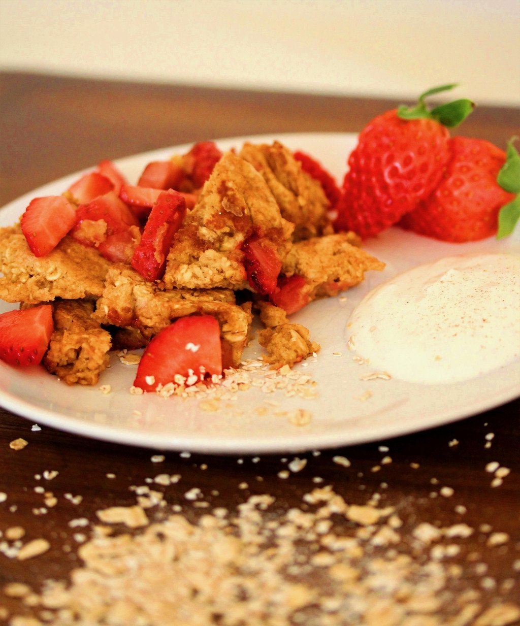 Haferflocken Kaiserschmarrn Rezept Erdbeeren vegan