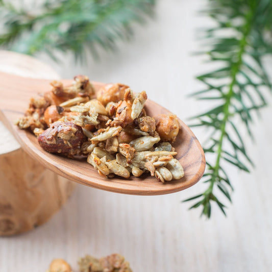 Pikantes Granola Haferflocken Nüsse Chilli 