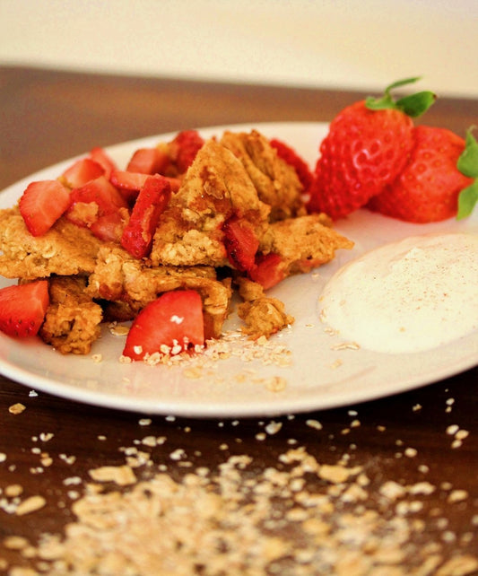 Haferflocken Kaiserschmarrn Rezept Erdbeeren vegan