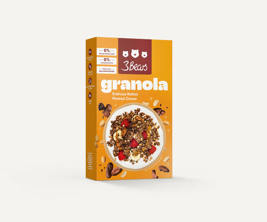 3Bears X Sarah Harrison Granola Erdnuss-Kakao 325g VE8