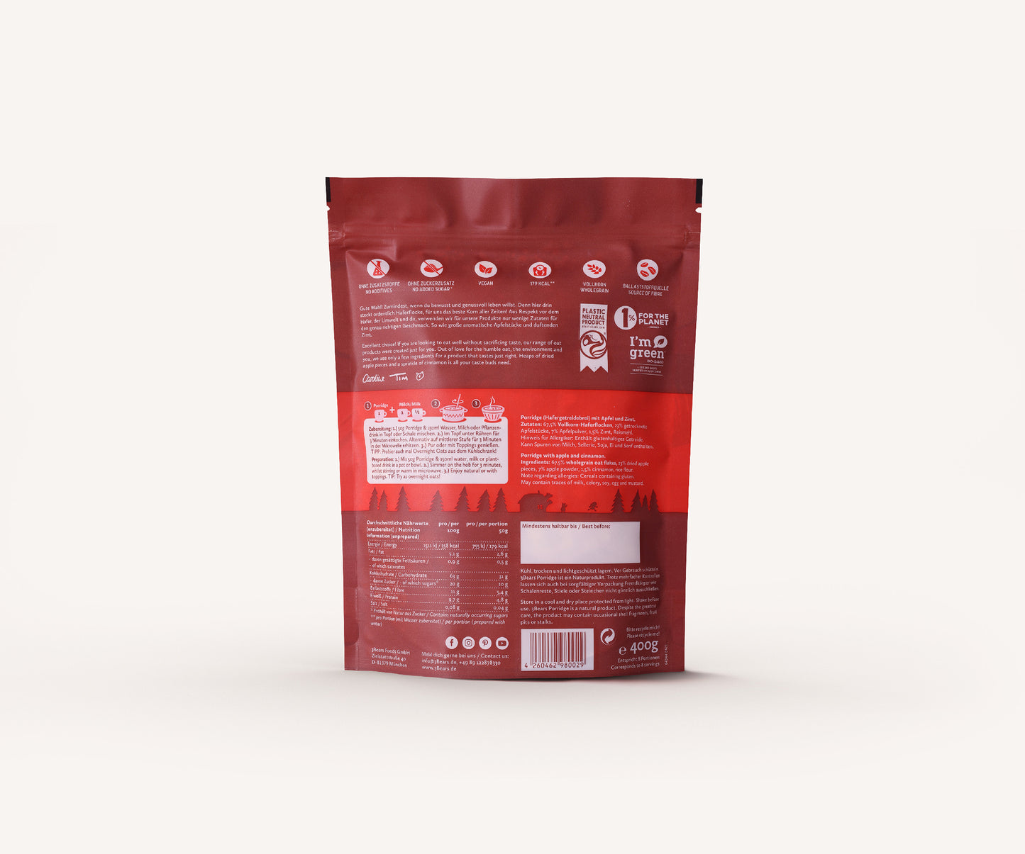 Zimtiger Apfel Porridge 400g VE6
